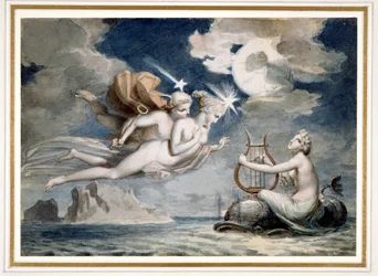 PD.187-1991 The Rising of the Pleiades (penna, bläck och wc på papper)