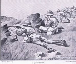 En tyst rök, från After Pretoria: The Guerilla War publicerad av Harmsworth Bros Limited