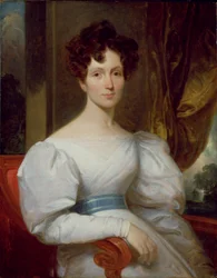 Porträtt av Fanny Kemble Butler (1809-93) (olja på duk)