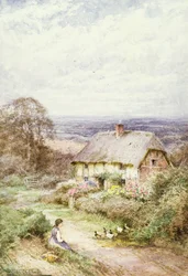 The Thatched Cottage (akvarell)