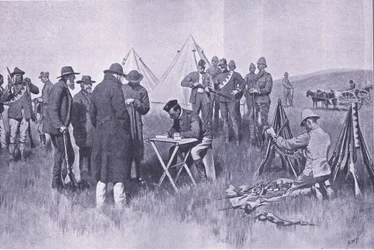 Svär neutralitetens ed, illustration från After Pretoria: The Guerilla War, 1902