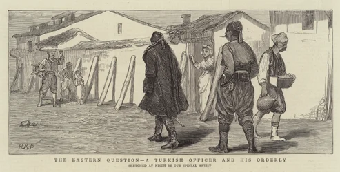 Den östliga frågan, en turkisk officer och hans ordningsman