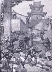 Kriget i Kina: striderna i Tientsin, illustration från Cassells History of England, 1900-talet