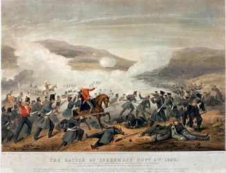 Slaget vid Inkermann den 5 november 1854, graverad av Edmund Walker (fl. 1836-62) 1854