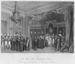 Throne Room, Buckingham Palace. Presentation av en adress från University of Oxford, c184