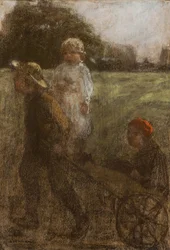 Barn med Barrow (pastell)