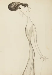 Irene Vanbrugh, studie för serien Stars of the Music Hall Stage, c.1908 (wc på papper)