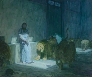 Daniel i lejonhålan, 1907-18 (olja på papper monterad på duk)