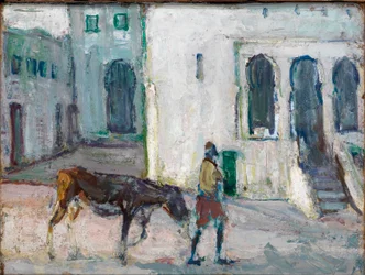 Gatuscen, Tanger (man leder kalv)