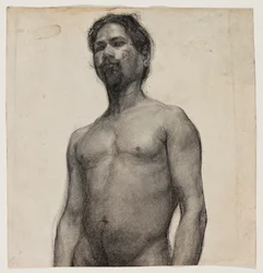 Studie av en svart man. c.1891 (kol & pastell på krämigt papper)