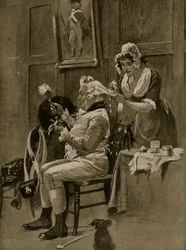 Förberedelse för parad, 1799, illustration från "Hutchinson