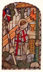Sir Galahad. Design för ett fönster på Kelvin-Side, Glasgow, c1914.
