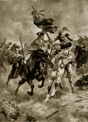 Slaget vid Blenheim: Kavalleriet i aktion, illustration från "Hutchinson