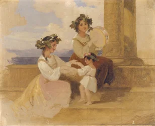 Bondeflickor - Sorrento, ca 1870 (olja på duk)