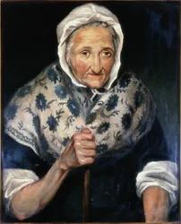 Judy Dowling - Keeper of the Town Hutch (olja på duk)