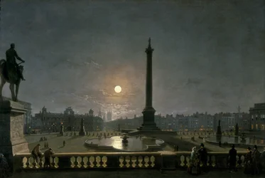 "Trafalgar Square vid månsken", c1865