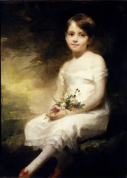 Porträtt av Nancy Graham eller liten flicka med blommor, målning av Henry Raeburn (1756-1823), 1800-talet, 0,91 x 0,71 m, Paris, Musée du Louvre.