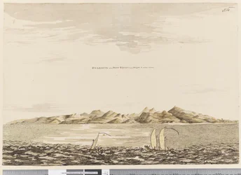 Sida 16 Otaheite, när Point Venus bär S.W. vid W. 5 mil bort, 1768-75 (wc)