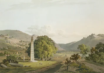 Obelisken i Axum, graverad av Daniel Havell (1785-1826) 1809 (akvatint)