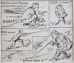 Golfrörelser, illustration från "Graphic" tidning, pub. c.1870 (lito)