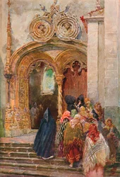 Södra dörren till Matrix Church, Ponta Delgada, 1899