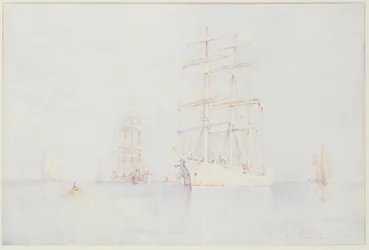 Förtöjda klipperskepp, 1914