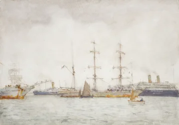 Skepp i hamnen, c.1919
