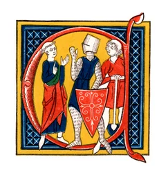 Inledande bokstav C, tidigt 1300-tal, 1843.