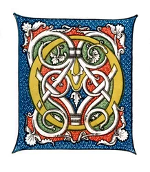 Inledande bokstav O, c1400-talet, 1843.