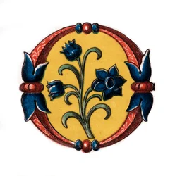 Inledande bokstav O, sent 1400-tal, 1843.