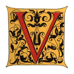 Inledande bokstav V, 1843.