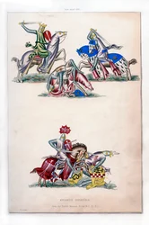 Knights fighting, c1260, 1843.