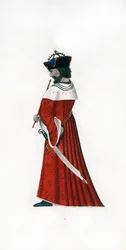 Mansklänning, c1480, 1843.