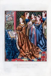 Margareta, drottning av Henrik VI och hennes hov, mitten av 1400-talet, 1843.