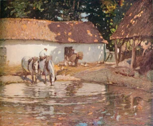 A Picardy Farmyard, c1900