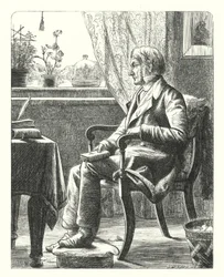 En far som läser Bibeln (gravyr)