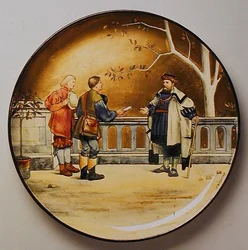 Justice, en illustration av Shakespeares "The Seven Ages of Man", laddarplatta gjord av Mintons Art Pottery Studio