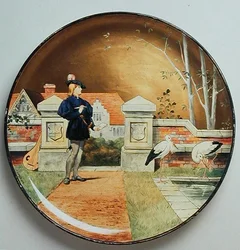 The Lover, en illustration av Shakespeares "The Seven Ages of Man", laddarplatta gjord av Mintons Art Pottery Studio