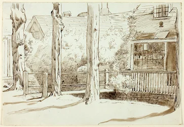 Hus och gamla träd