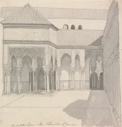 Lions domstol i Alhambra i Granada