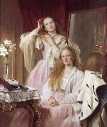 Emma och Federica Bankes från Soughton Hall, av Henry Tanworth Wells