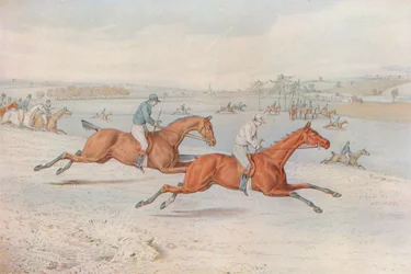 A Steeplechase: The Start. Off they Go - med vitt att välja på, 1827