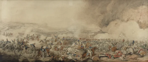 Slaget vid Waterloo, 18 juni 1815 (penna och wc på papper)