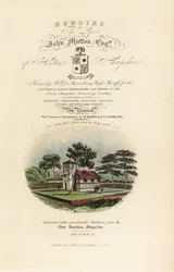 Titelsida med kalligrafisk titel och vinjett av engelska Tudor