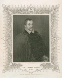 Porträtt av Sir Thomas Bodley (1545-1613) (gravyr)