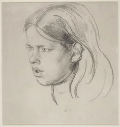 Head of a Girl (krita på papper)