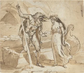 Psyche som ger sitt mynt till Charon