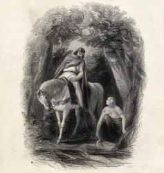 King Cormac (d.1138) and the Fair Eithne, graverad av J.Rogers, från 