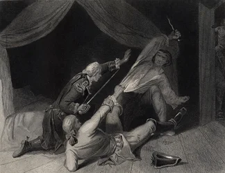 Fångsten av Lord Edward Fitzgerald för högförräderi, graverad av J.Rogers