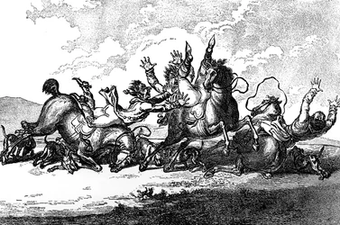 Hundar som kastar sig, 1800.